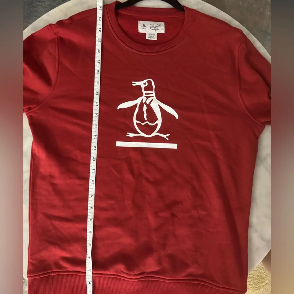 Original Penguin Men Small Pullover Sweater Red Poly/Cotton